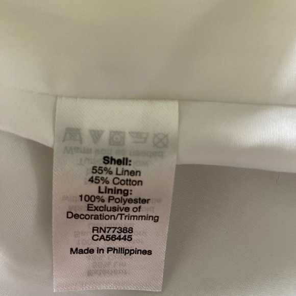 J. Crew Cropped White Linen Jacket with Pom-Poms XXS NWOT - Picture 5 of 5